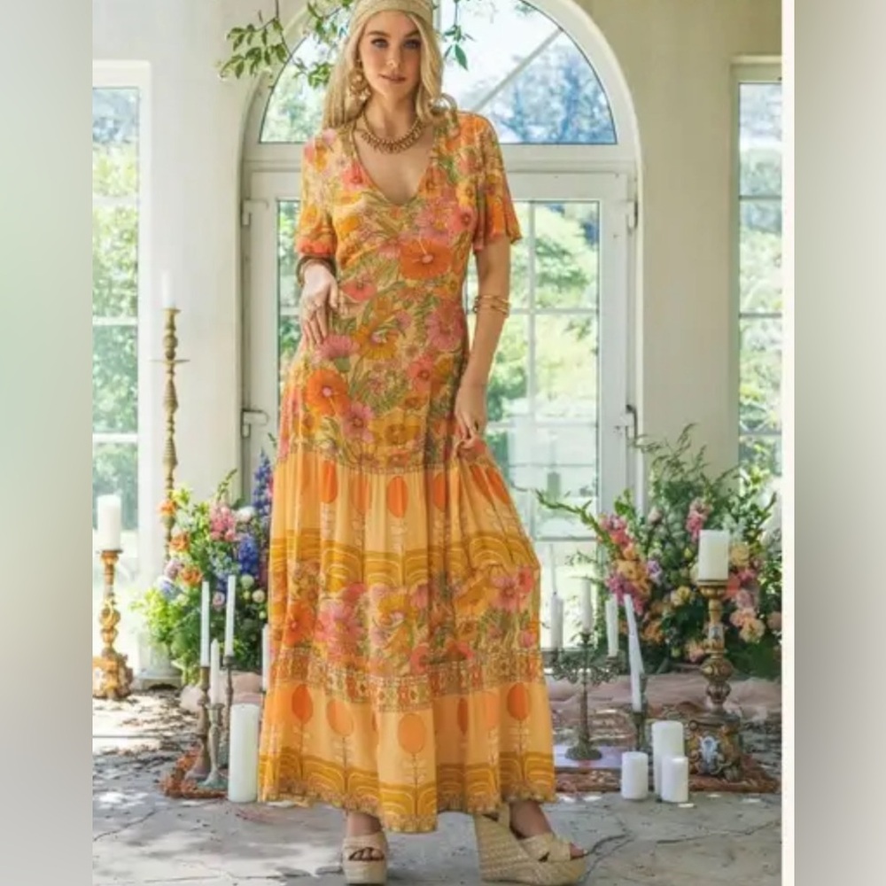 Nine Lives Bazaar Garden Party Dress in Honeydew